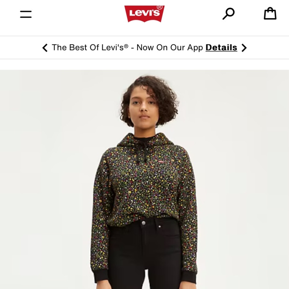 levi’s floral cinched hoodie